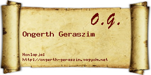 Ongerth Geraszim névjegykártya